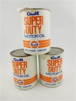 (3) Gulf Super Duty Motor Oil 1 quart cans