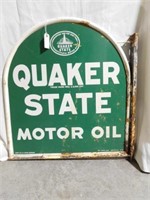 Vintage Quaker State Motor Oil metal double