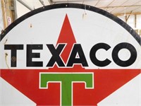 Vintage Texaco 6ft round double sided enameled
