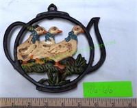 Vintage Cast-Iron Goose Trivet