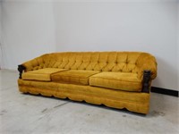Spanish Influence 70's Gold Velvet Sofa