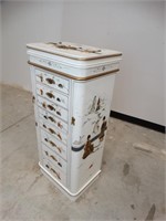 White Chinese Style Jewelry Armoire