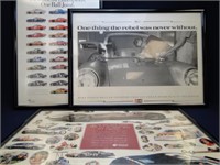 Race Car Poster in frames. ( 3) total
