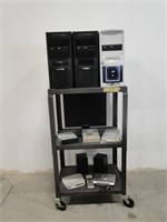 Electronic Cart. Three Computer towers