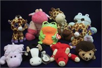 TY Beanie Bears -Giraffes, Hippo, Cows, Frogs- 10