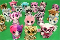 Assorted TY Beanie Babies, Cats, Raccoons- 19