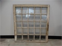 Vintage Wooden Pane Window with Glass