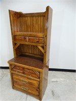 Wood Chest of Drawers With Hutch Top.