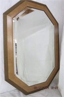 Hexagon beveled framed mirror 26.25 X 38"H