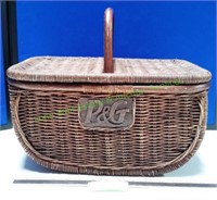 Vintage P&G Wicker Picnic Basket
