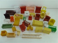 Lot of Plastic Dollhouse Furniture - Some is