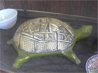 Large Chalkware Turtle w/Carved Back