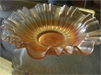 Ruffled Carnival Glass Bowl