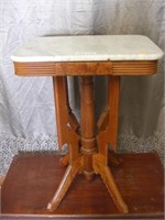 Eastlake Style End Table w/Marble Top