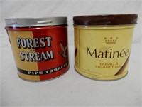 LOT OF 2 TOBACCO 1/2 LB. TINS - FOREST & STREAM