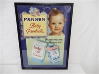FRAMED MENNEN BABY PRODUCTS CARDBOARD STORE