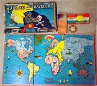 Vintage 1936 Pirate & Traveler Board Game