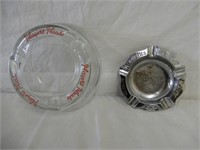 LOT OF 2 PLAYER'S PLEASE ASHTRAYS - GLASS - METAL