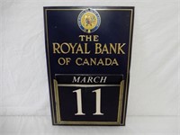 THE ROYAL BANK OF CANADA EMBOSSED TIN CALENDAR -