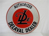 RARE AUTHORIZED DELAVAL DEALER D/S METAL SIGN -