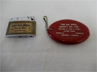 LOT OF 2 - 1. GUM RUBBER COIN POUCH-  OIL WELL