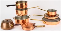 Vintage Copper Cookware Pots & Pans Tagus