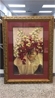 FLORES BLANCA J RIPOLL PRINT IN GOLD FRAME