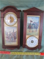 Civil War Wood Barometer & Clock Set