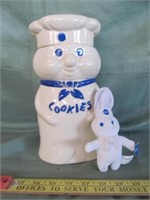 Pilsbury Dough Boy Ceramic Cookie Jar & Plush