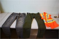 2 Pair of New Pants Size 33 & Safety Vest