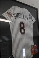 Framed Sweeny Jersey #8 Padres World Series 1998