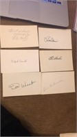 Lot of six vintage baseball autograph index cards