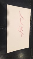 Frank Malzone autographed index card