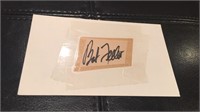 Bob Feller autograph index card