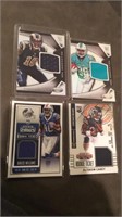 4 Football jersey card rc lot