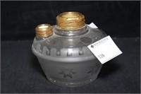Frosted Star Oil Lamp Fount with Filler Spout