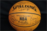 Hornets game used team signed ball 91-92