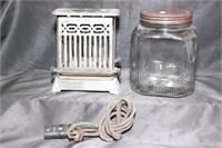 Toaster and Large Glass Jar