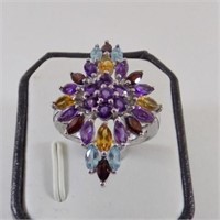 Natural Mixed Gemstone Ring