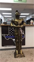 MEDIEVAL KNIGHT STATUE METAL OVER 5' TALL