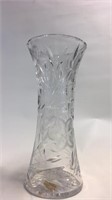 12 inch cut crystal floral pattern vase