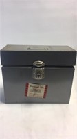 Vintage industrial metal file box