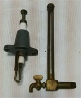 vintage spark plug and brass spigot