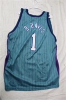 B Davis autographed Charlotte hornets number one