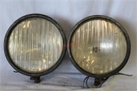 Pair of Antique Model T Headlights w/ Bullet Hole