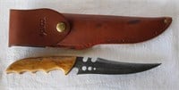 Vintage Hand Crafted Damascus Steel Knife & Sheath