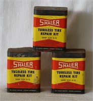 3 pcs. Antique Tire Repair Kits w/ Contents
