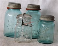 4 pcs. Vintage & Antique Ball Canning Jars