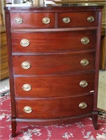 Sheraton-style Cherry Bow-front Chester Drawers