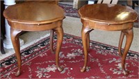 Pair of Vintage Queen Anne Style Tea Tables